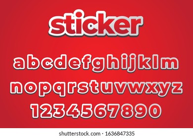 Sticker text style effect Premium Vector