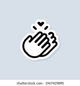 Sticker Thank You. Clapping Hands Logo, Icon. Vector.. Clap, Applause Icon. Vector On Isolated Background. EPS 10