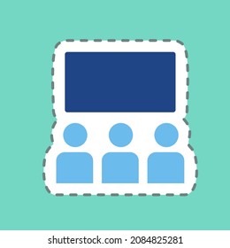 Sticker Theaters - Line Cut - Simple illustration,Editable stroke,Design template vector, Good for prints, posters, advertisements, announcements, info graphics, etc.