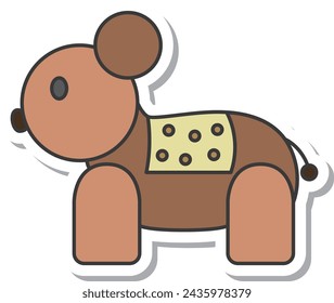 Pegatina parque temático de un solo artículo relacionado ilustración icono conjunto coche de animales