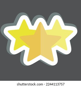 Sticker Three Stars. related to Stars symbol. simple design editable. simple illustration. simple vector icons