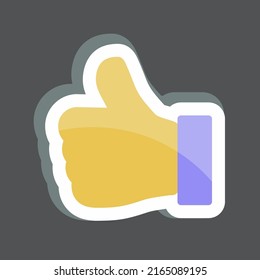 Sticker Thumbs Up. suitable for Education symbol. simple design editable. design template vector. simple symbol illustration