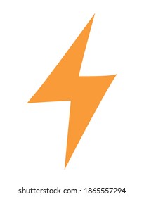 sticker of thunder of orange color vector illustration design