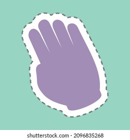 Sticker Tilted Hand - Line Cut - Simple illustration,Editable stroke,Design template vector, Good for prints, posters, advertisements, announcements, info graphics, etc.