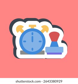 Sticker time stamp. Crypto currency elements.