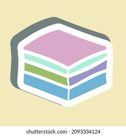 Sticker Tiramisu - Simple illustration,Editable stroke,Design template vector, Good for prints, posters, advertisements, announcements, info graphics, etc.