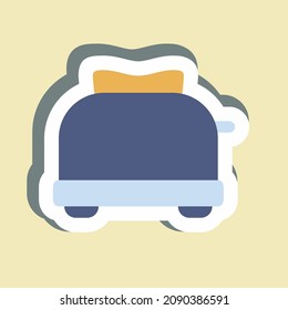 Sticker Toaster - Simple illustration,Editable stroke,Design template vector, Good for prints, posters, advertisements, announcements, info graphics, etc.