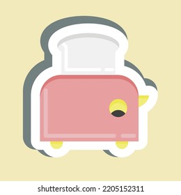 Sticker Toaster. suitable for Kitchen Appliances symbol. simple design editable. design template vector. simple illustration