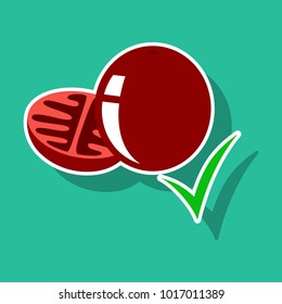 Sticker tomato isolated on background. Vector illustration.