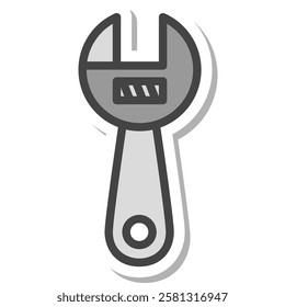 Sticker tool related single item icon wrench