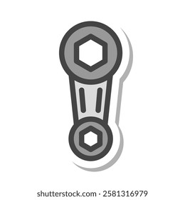 Sticker tool related single item icon wrench