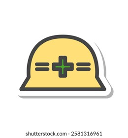 Sticker tools related single item icon helmet