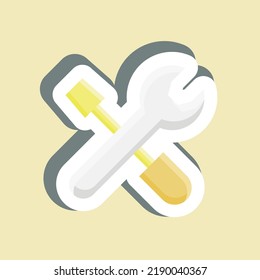 Sticker Tools. suitable for building symbol. simple design editable. design template vector. simple illustration