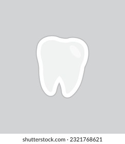 Sticker tooth on a gray background.