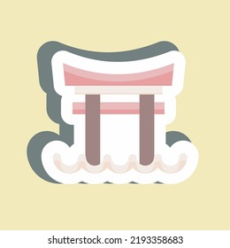 Sticker Torii Gate. suitable for Japanese symbol. simple design editable. design template vector. simple illustration