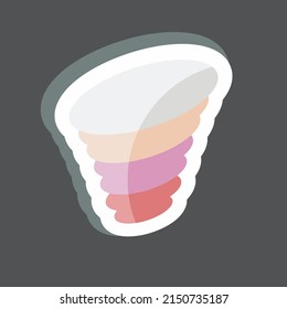 Sticker Tornado. adecuado para el símbolo de desastres. estilo mate de color. diseño simple editable. vector de plantilla de diseño. ilustración de símbolo simple
