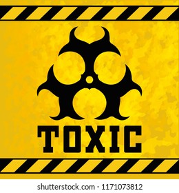 Sticker - toxic waste. Design element for  game. Sign for marking especially dangerous chemical compounds. Toxic background texture. Toxic logo, poster element. Isolated vector illustration