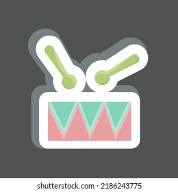 Sticker Toy Drum. suitable for Kids symbol. simple design editable. design template vector. simple illustration