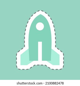 Sticker Toy Jet II Line Cut - Simple illustration,Design template vector, Good for prints, posters, advertisements, announcements, info graphics, etc.