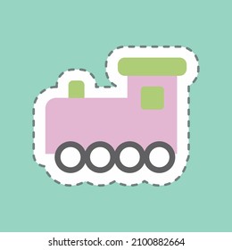 Sticker Toy Train I Line Cut - Simple illustration,Design template vector, Good for prints, posters, advertisements, announcements, info graphics, etc.