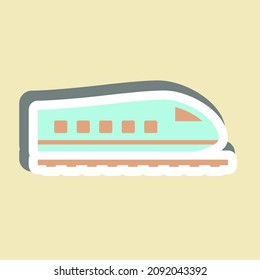 Sticker Trains - Simple illustration,Editable stroke,Design template vector, Good for prints, posters, advertisements, announcements, info graphics, etc.