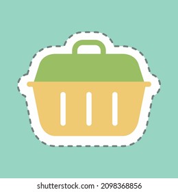Sticker Transport Box - Line Cut - Simple illustration,Editable stroke,Design template vector, Good for prints, posters, advertisements, announcements, info graphics, etc.