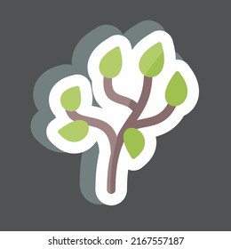 Sticker Tree. suitable for Garden symbol. simple design editable. design template vector. simple symbol illustration
