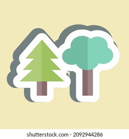 Sticker Trees - Simple illustration, Good for Prints , Announcements, Etc