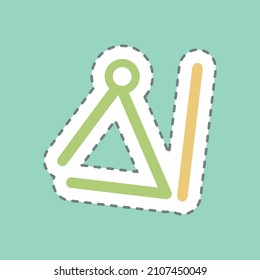 Triángulo de pegatinas, corte de líneas - Ilustración simple, Buena para impresiones , Anuncios, Etc