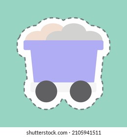 Sticker Trolley, Line Cut - Simple illustration, Good for Prints , Announcements, Etc