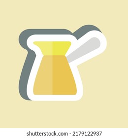 Sticker Turkish Coffee Pot. suitable for Drink symbol. simple design editable. design template vector. simple symbol illustration