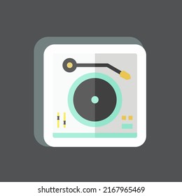 Sticker Turntable. suitable for Home symbol. simple design editable. design template vector. simple symbol illustration