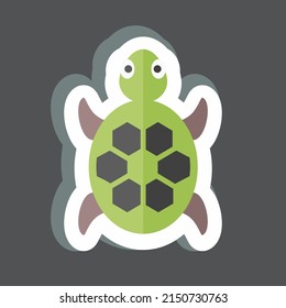 Sticker Turtle. suitable for animal symbol. simple design editable. design template vector. simple symbol illustration