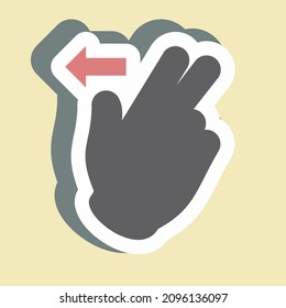 Pegatina Dos dedos a la izquierda - Ilustración simple,Accionamiento editable,Vector de plantilla de diseño, Buena para impresiones, carteles, anuncios, anuncios, gráficos de información, etc.