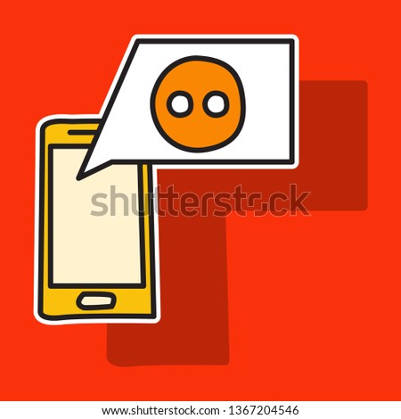 sticker unusual look web icon of modern social network .