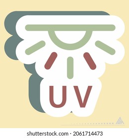 Sticker Uv Rays - Simple illustration, Editable stroke, Design template vector, Good for prints, posters, advertisements, announcements, info graphics, etc.