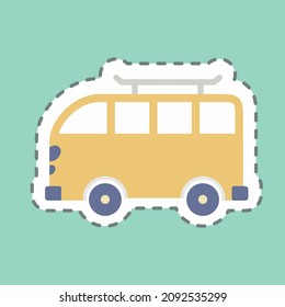 Sticker Van - Line Cut - Simple illustration,Editable stroke,Design template vector, Good for prints, posters, advertisements, announcements, info graphics, etc.