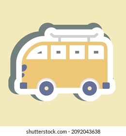 Sticker Van - Simple illustration,Editable stroke,Design template vector, Good for prints, posters, advertisements, announcements, info graphics, etc.