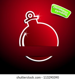 Sticker vector beautiful christmas red ball
