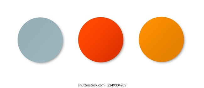 Papel de color vectorial adhesivo. Ronda la etiqueta vacía y hesiva.   Colorido círculo pegajoso en blanco.Ilustración vectorial.