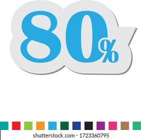 descuento vectorial de pegatinas 80 presente