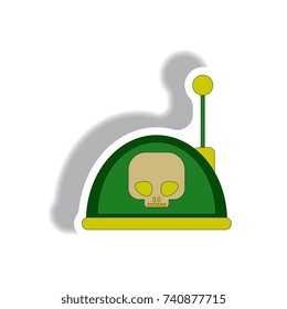 Sticker Vector illustration in flat design Halloween icon skull