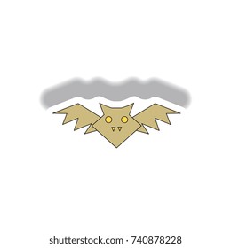 Sticker Vector illustration in flat design Halloween icon Vampire Bat