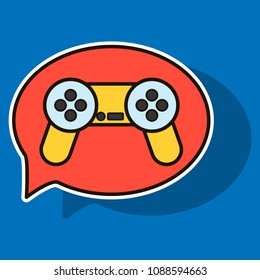 Sticker Vector illustration icon of social media: e-mail, game joystick, message