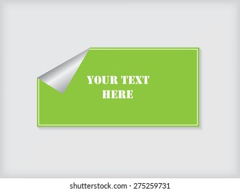 Sticker vector illustration.Green  sticker.