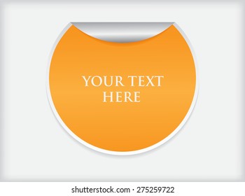 Sticker vector illustration.Orange  sticker.
