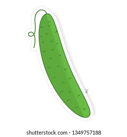sticker with vegetable, cucumber