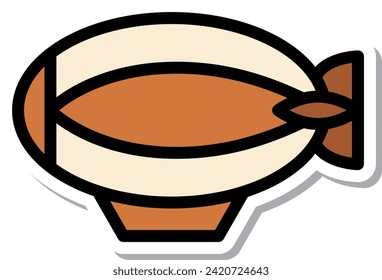 Sticker vehicle icon illustration airship