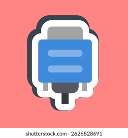 Sticker vga. Computer components elements.