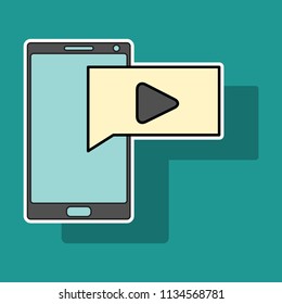 Sticker Video Buffering, Streaming on Phone Icon